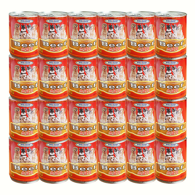 헬로도기 대용량 애견 간식 캔 소고기, 400g, 24개 - 상품 이미지