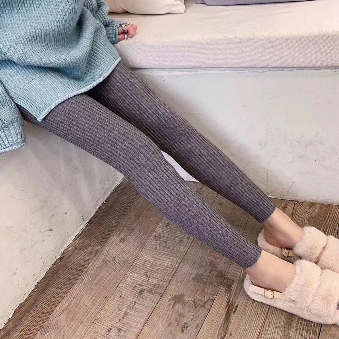 쫀쫀 골지레깅스 니트레깅스 데일리 겨울레깅스 코디 - 상세 이미지 2