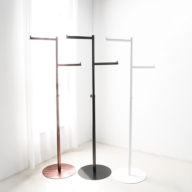 철제 양뱡향 옷가게행거 ㄱ자 스탠드옷걸이 드레스룸 2단헹거