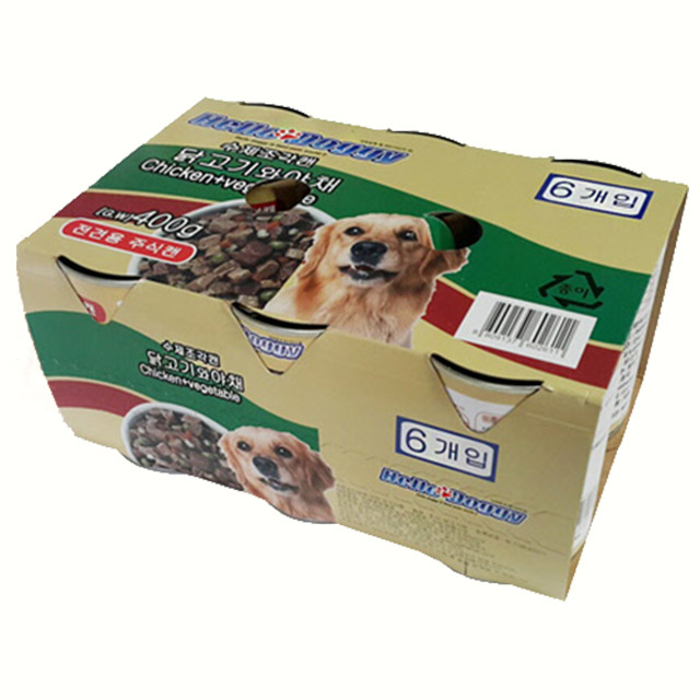 헬로도기 대용량 애견 간식 캔 수제조각 닭고기 야채, 400g, 24개 - 상세 이미지 3
