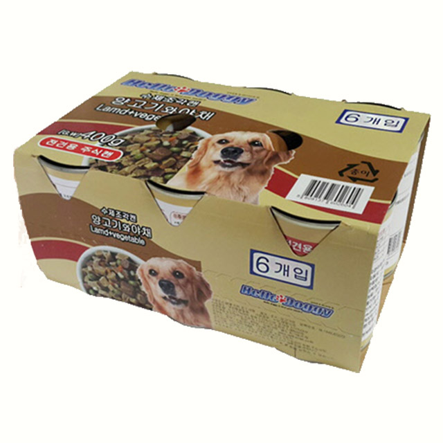 헬로도기 대용량 애견 간식 캔 수제조각 양고기 야채, 400g, 24개 - 상세 이미지 3