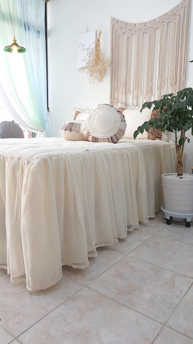 미라지 라지킹 침대스커트 베드스커트맞춤 프릴 돌침대커버