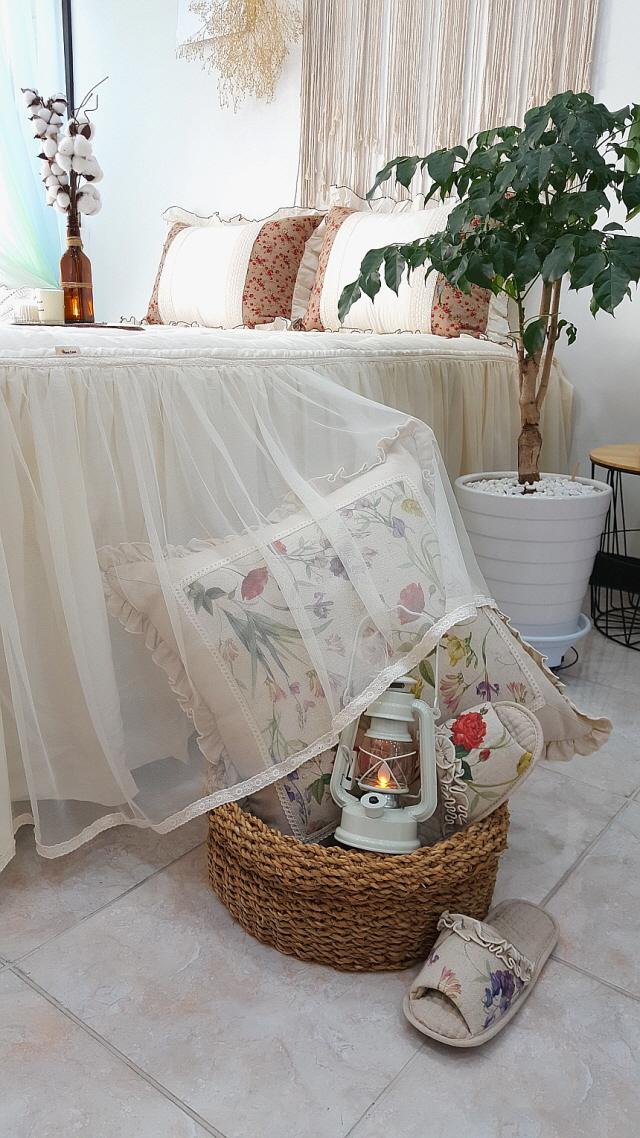 미라지 라지킹 침대스커트 베드스커트맞춤 프릴 돌침대커버