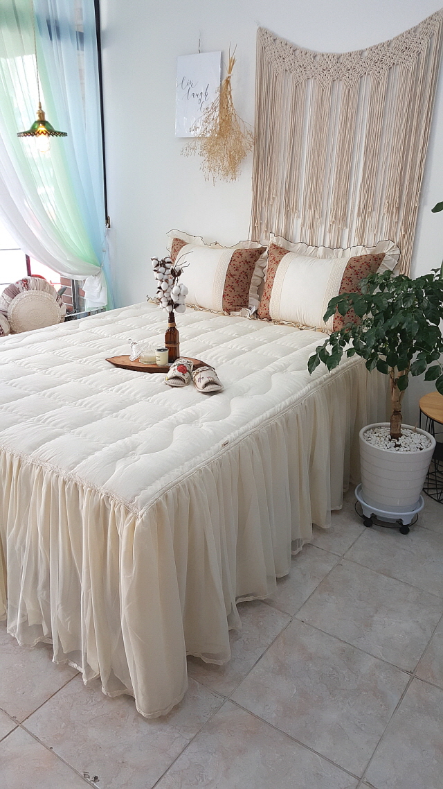 미라지 라지킹 침대스커트 베드스커트맞춤 프릴 돌침대커버