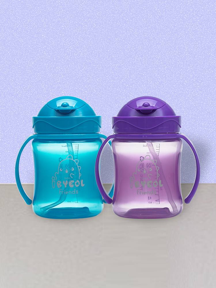 아이별프렌즈 플립 컬러 PP 유아 빨대컵 250ml 새지않는 어린이집 원터치 물병 물통 이미지 8