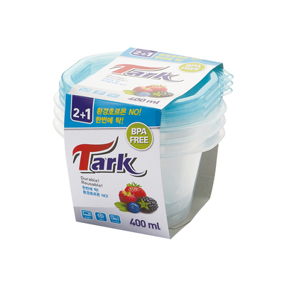 동양 탁 투명 밀폐용기 400ml 3P 원형 다목적 보관용기 - 메인 이미지