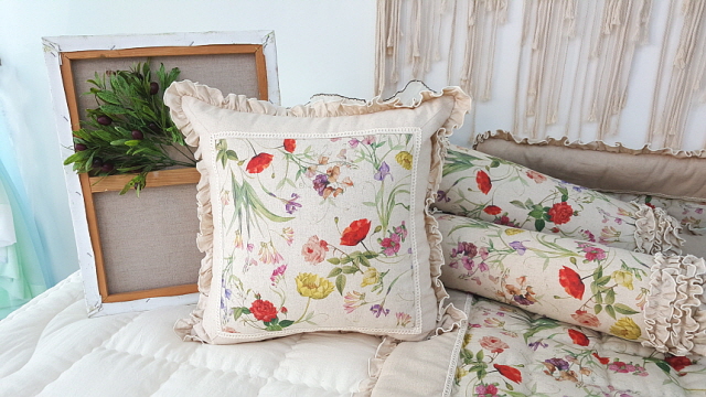 오월 로즈 린넨 쇼파패드 3인용 4인용 돌쇼파 매트 맞춤 제작