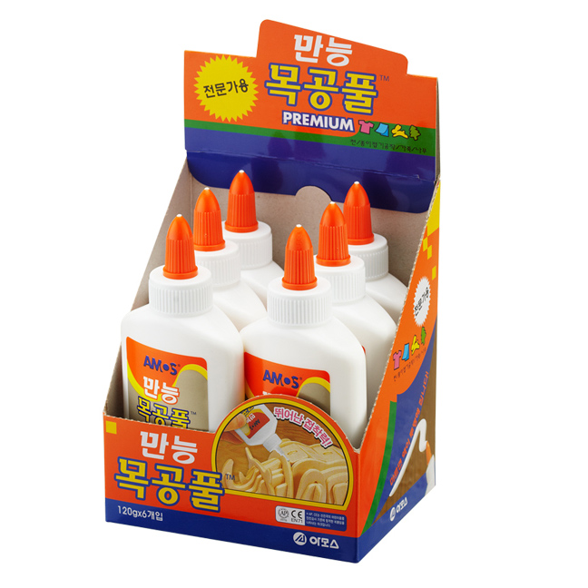 아모스 목공풀(120g x 6개) /초강력 접착 풀