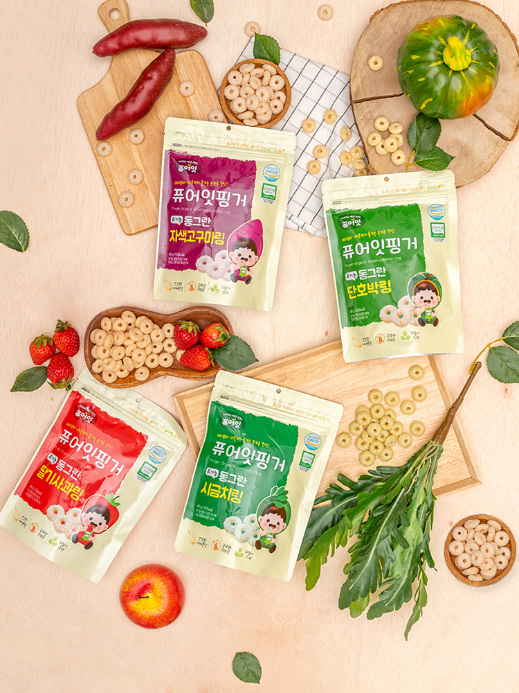 퓨어잇 핑거 유기농 아이과자 동그란 야채링 4종세트 간식