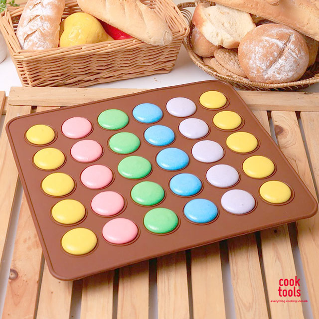 마카롱 만들기 원형 실리콘 시트 도안 매트 30구 / 48구 - 상품 이미지