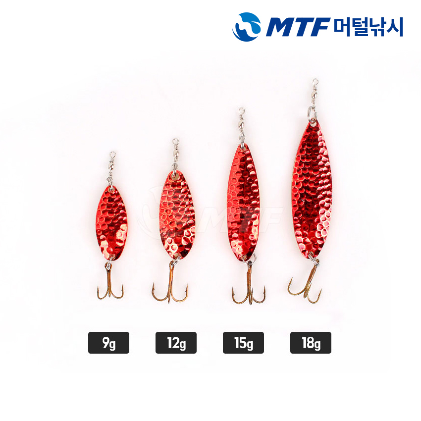 국산 캣츠크로우 곰보 스푼 레드 하드베이트 루어 낚시스푼 - 상세 이미지 4