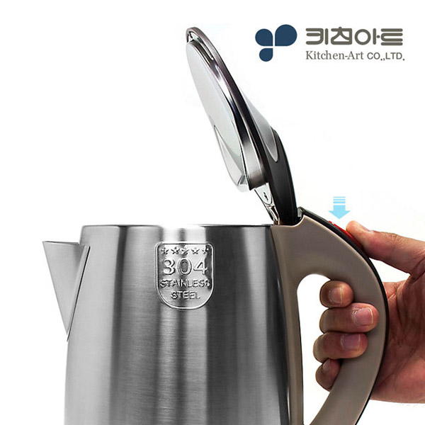 키친아트 스텐304 전기포트 전기주전자 퀸즈 커피포트 1.8L