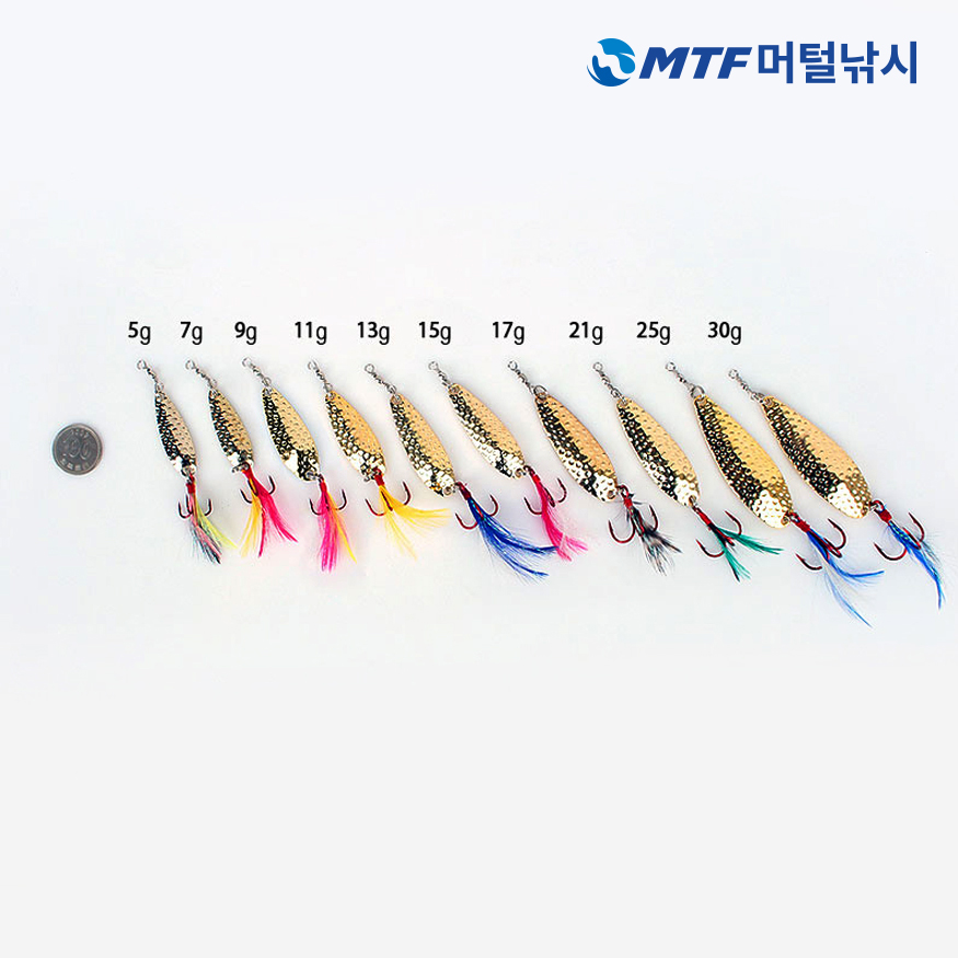국산 탑캐스팅 닭털 루어 스푼 골드 5g 농어 광어 - 상세 이미지 4