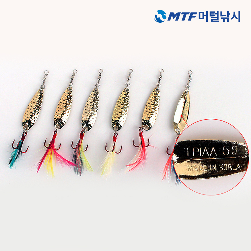 국산 탑캐스팅 닭털 루어 스푼 골드 5g 농어 광어 - 상세 이미지 3