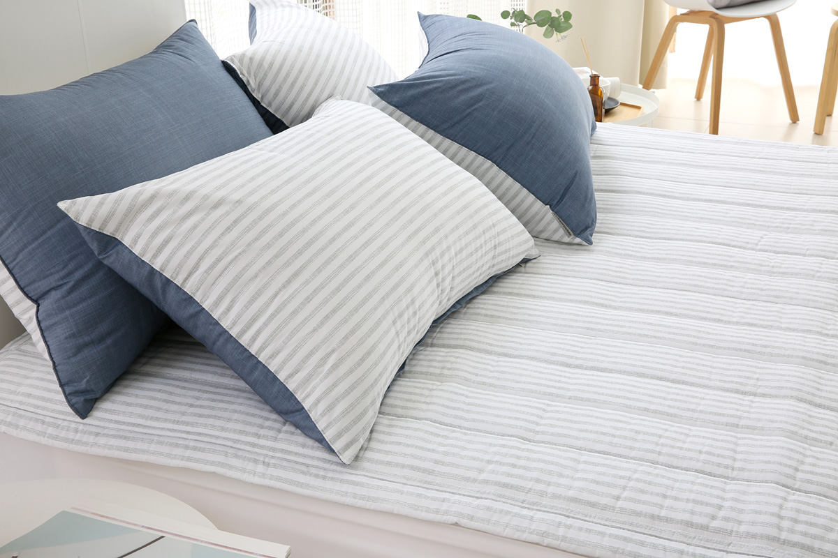 이불패드 침대패드 모달 내츄럴 스트라이프 알러지케어 고정밴드 SS