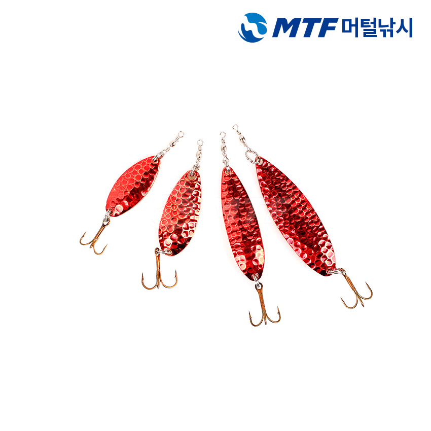 국산 캣츠크로우 곰보 스푼 레드 하드베이트 루어 낚시스푼 - 상세 이미지 2