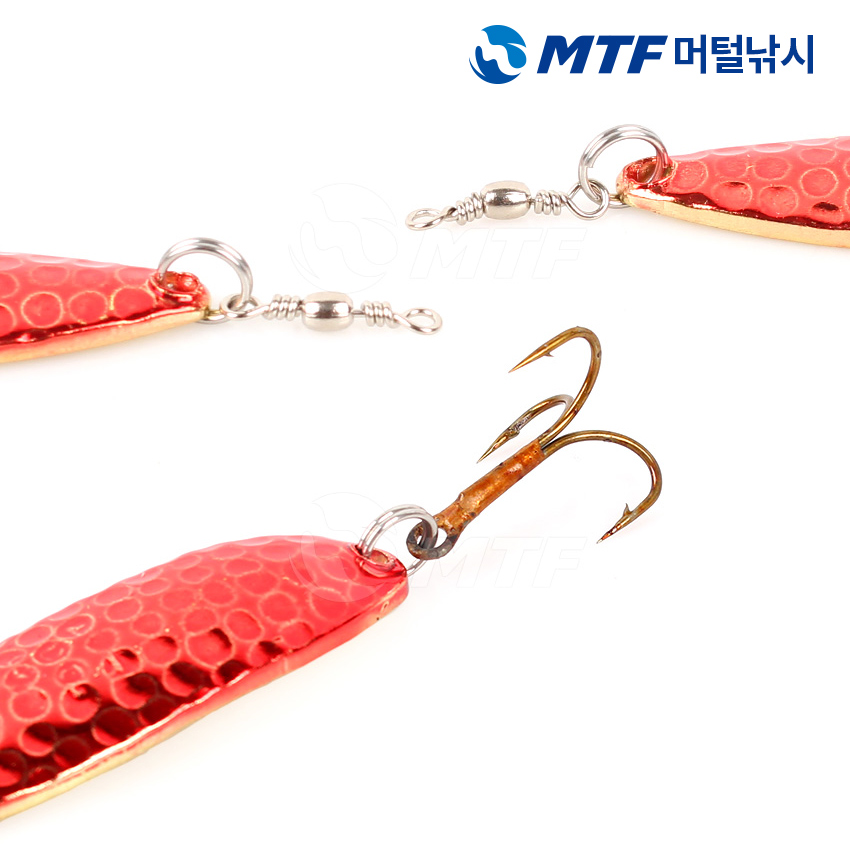 국산 캣츠크로우 곰보 스푼 레드 하드베이트 루어 낚시스푼 - 상세 이미지 3