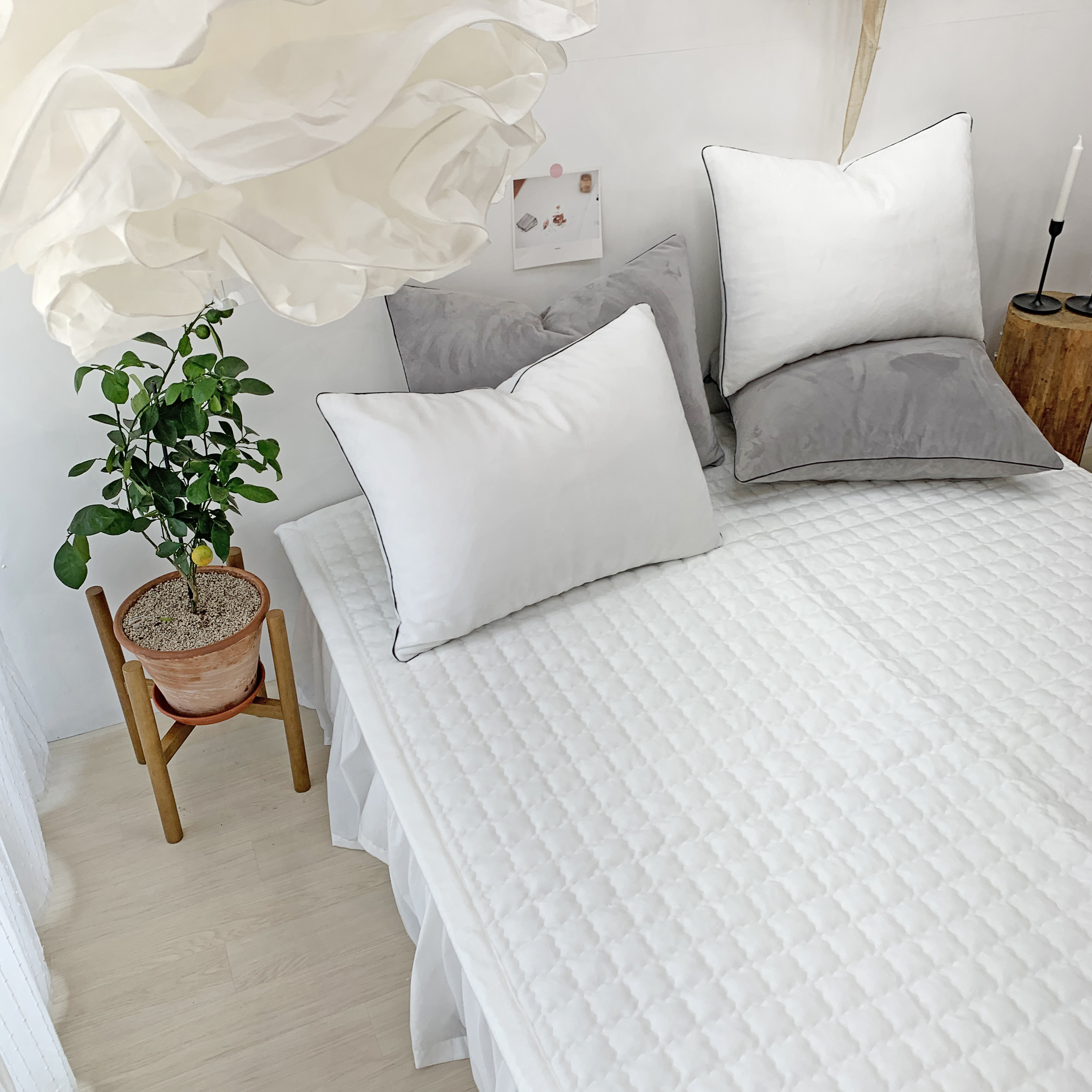 마이크로 초극세사 겨울 미끄럼방지 논슬립 매트리스 침대 패드 S/SS