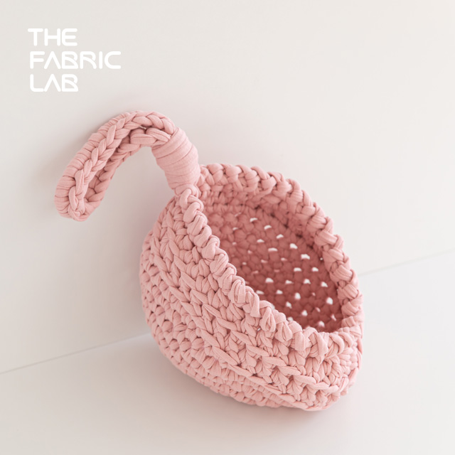 [DIY/동영상] 패브릭얀 행잉바스켓 키트/코바늘 뜨개질 가방 소품 손뜨기 - 상품 이미지