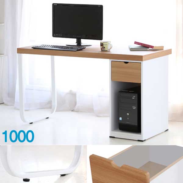GD1240 컴퓨터책상 1000 본체통 50T 철재다리 일자형 : 단골엔샵