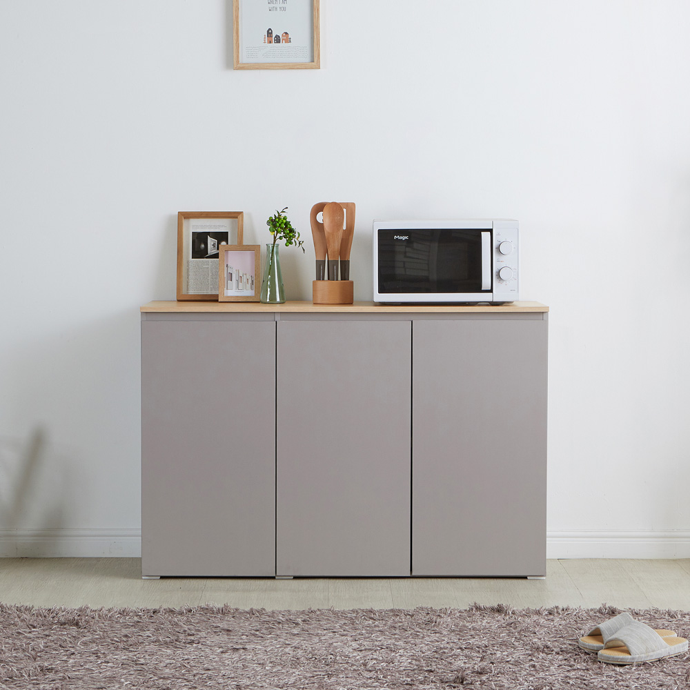 오르세 주방수납장 홈카페 맘마존 수납장 보조 틈새 커피머신선반 1200x400x800mm, 2단, 그레이 - 상세 이미지 2