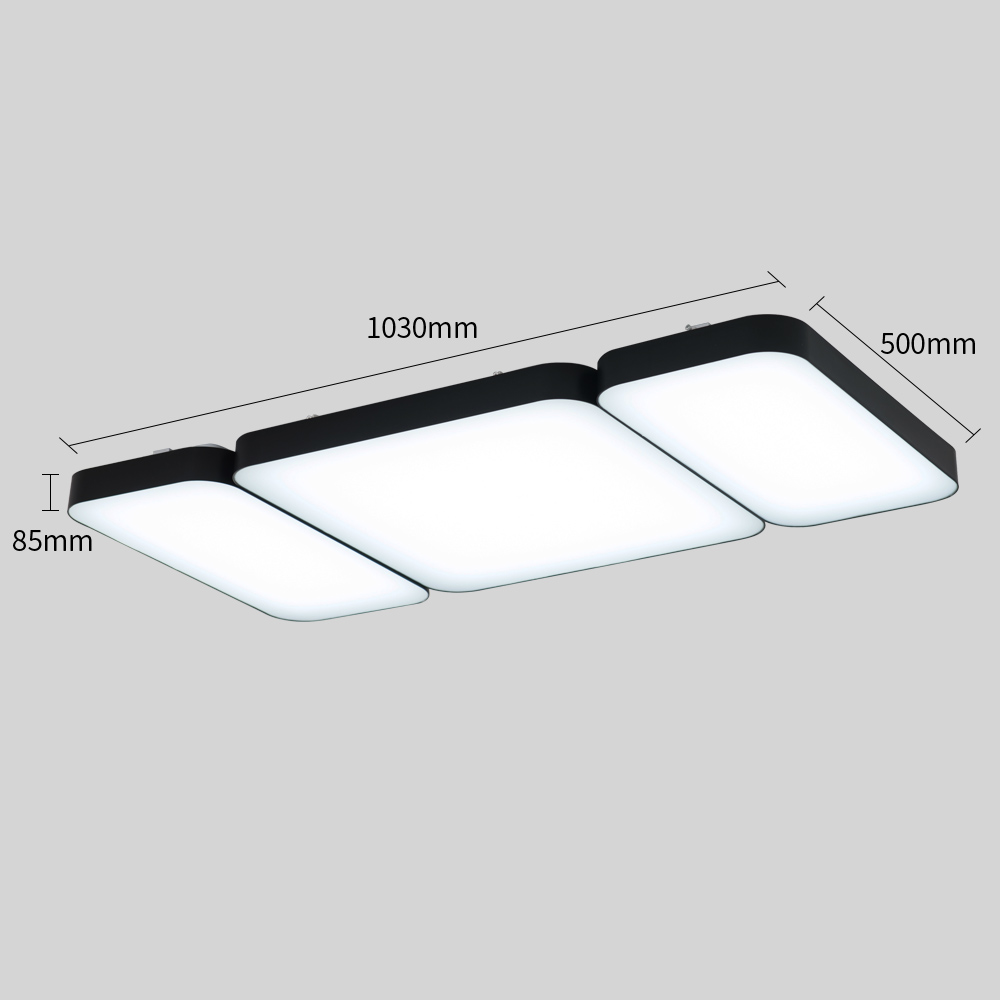 LED 거실등 커브드 시스템 120W (1+2+1) 블랙 조명 주광색(하얀빛) 이미지 6