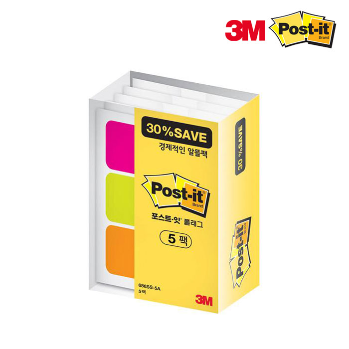 3M 포스트잇 파일 바인더용 필름 플래그 알뜰팩 686SS-5A - 상품 이미지