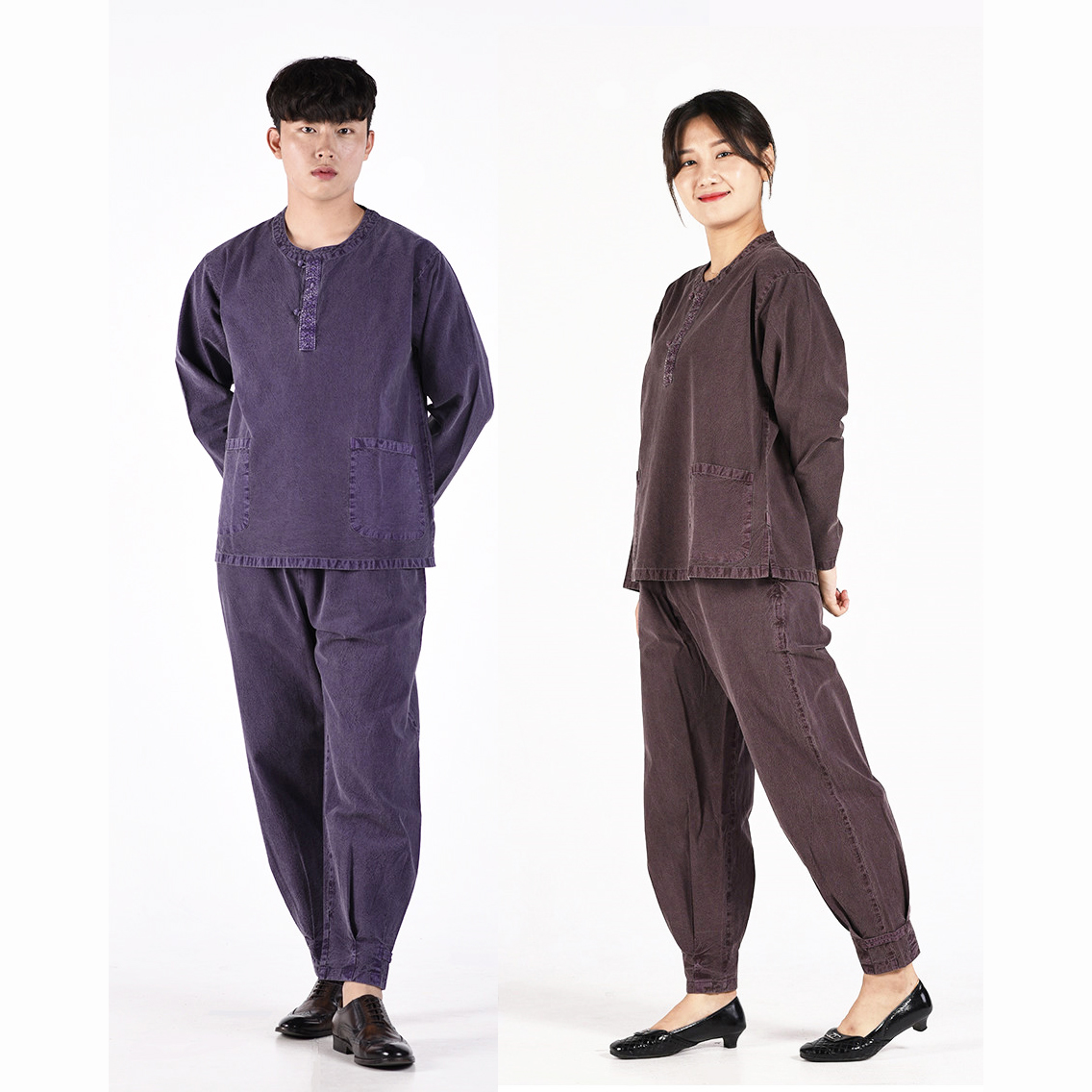 남자 여자 봄가을 생활한복 20수 티 바지 개량 계량 한복 절복 법복 - 상품 이미지