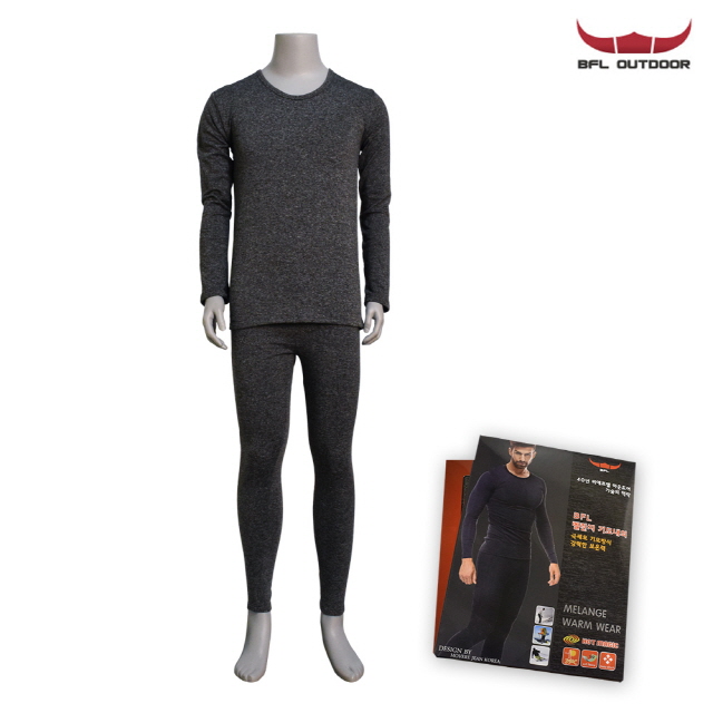 BFL OUTDOOR 남자 성인 내복 기모 내의 소프트 멜란지 상하세트 - 상품 이미지