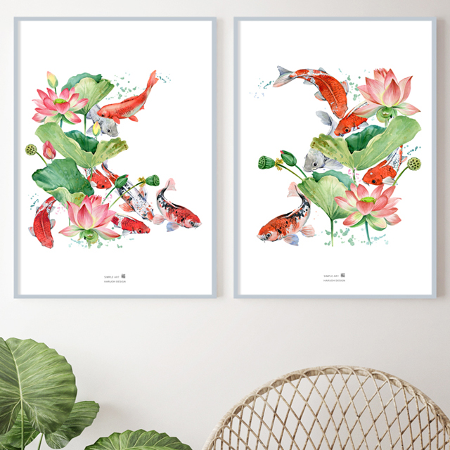 복을 부르는 황금 물고기 생기 잉어 그림 액자 집들이선물 개업선물 캔버스액자 04 재물 A4 - 상세 이미지 2