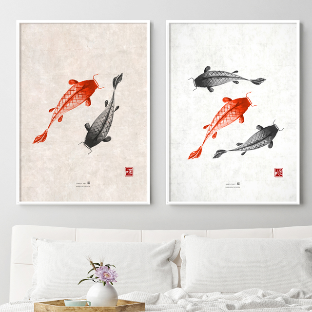 복을 부르는 황금 물고기 생기 잉어 그림 액자 집들이선물 개업선물 캔버스액자 04 재물 A4 - 상세 이미지 3