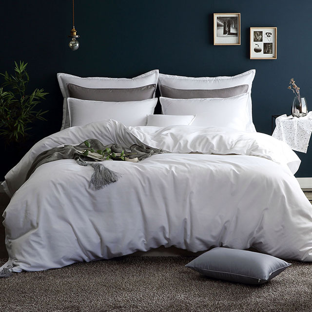 이스턴킹침구 호텔식 차렵이불 텐셀모달면 밴딩패드 라켈 화이트 간절기 EK이불커버세트