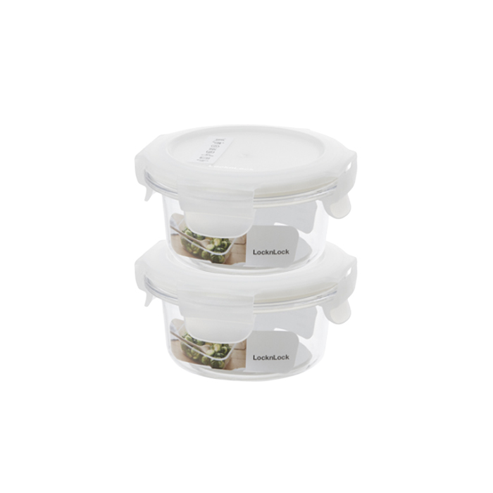 락앤락 비스프리 테이블탑 화이트 밀폐용기 원형 150ml X2개 - 메인 이미지