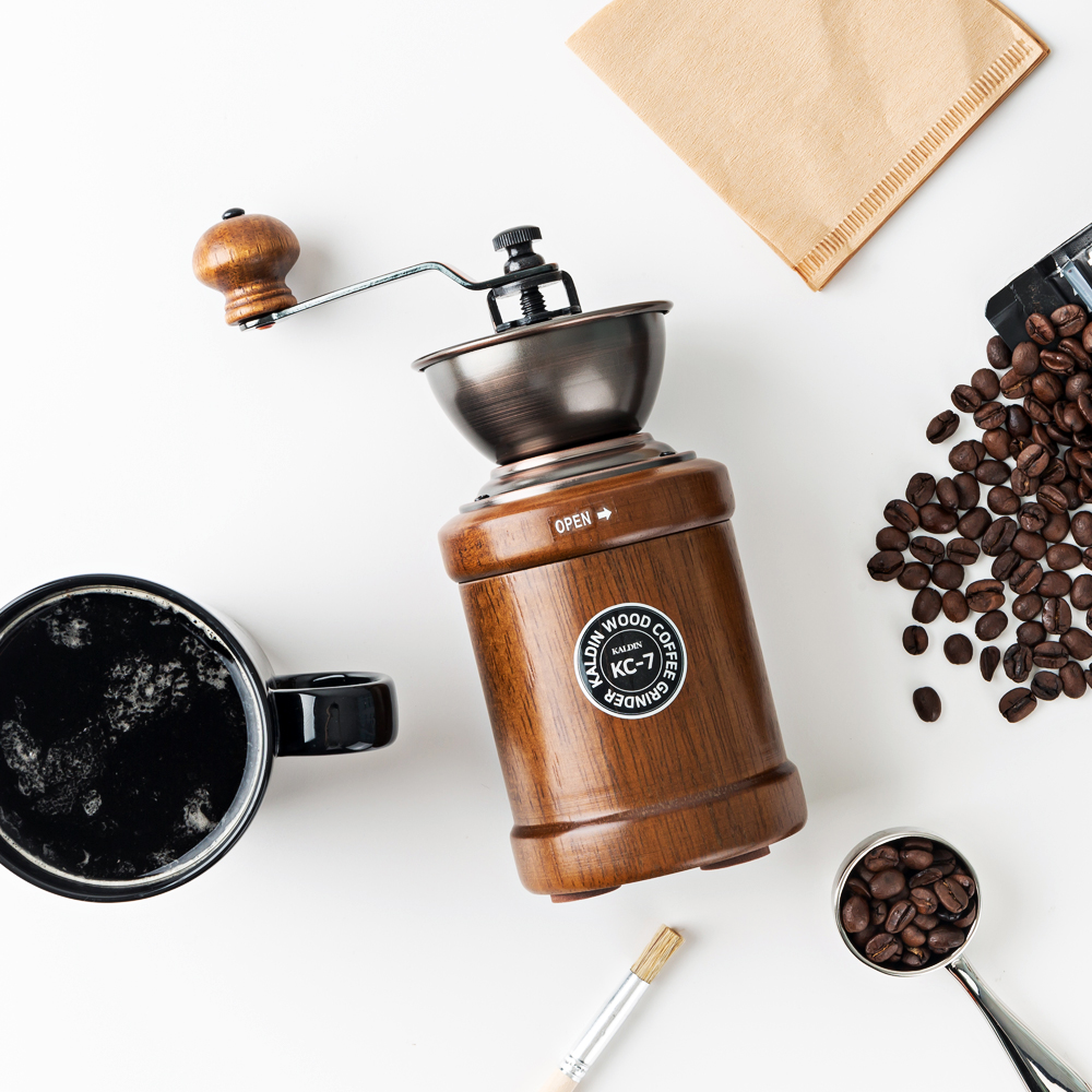 칼딘 원목 커피 그라인더 세라믹 핸드밀 KC-7