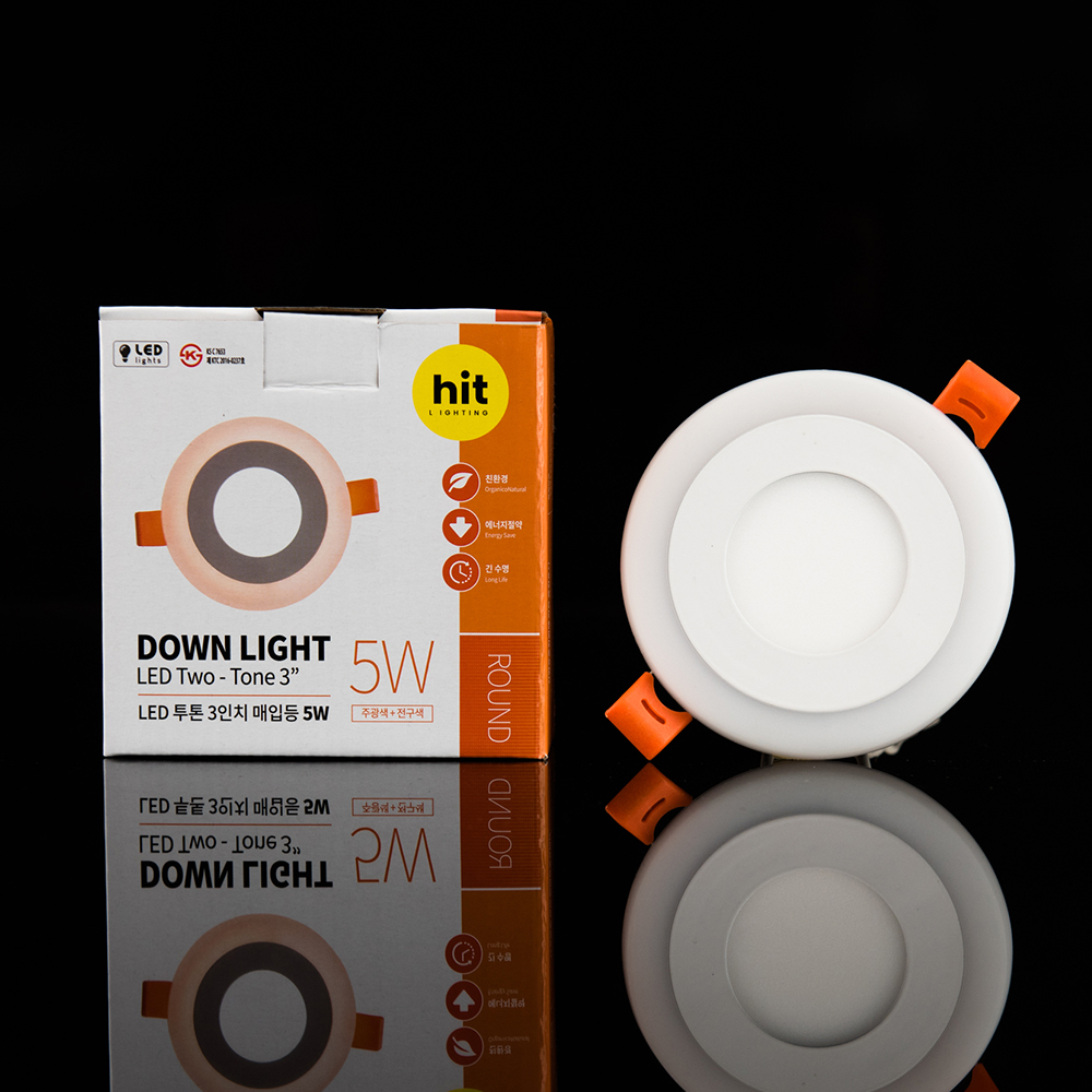 LED 히트 투톤 사각 75mm(3인치) 다운라이트 5W - 상세 이미지 5