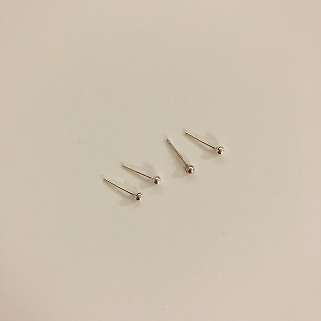 silver925 데일리 미니 실버 볼 3mm 귀걸이 925실버 - 상세 이미지 4