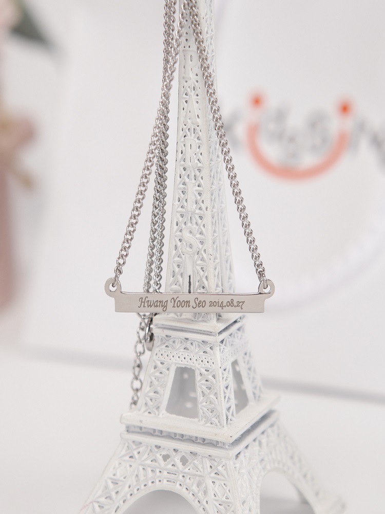 심플스틱 미아방지 목걸이 써지컬스틸 아기 유아 어린이