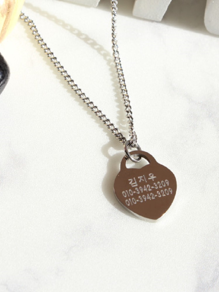 미아방지목걸이 하트 써지컬스틸