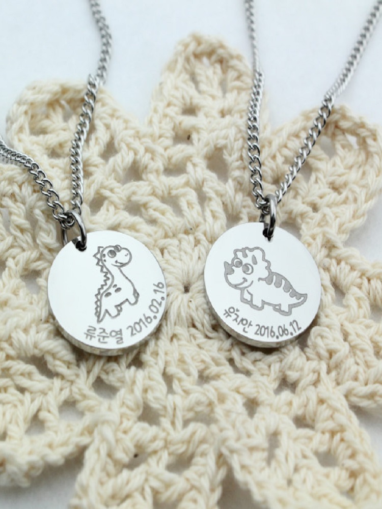 동물캐릭터 미아방지 목걸이 써지컬스틸 아기 유아 어린이