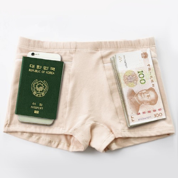 여행용 지퍼 여권 팬티 [주머니 소매치기방지 유럽 해외여행 핸드폰 도난방지 준비물 속옷] - 상품 이미지