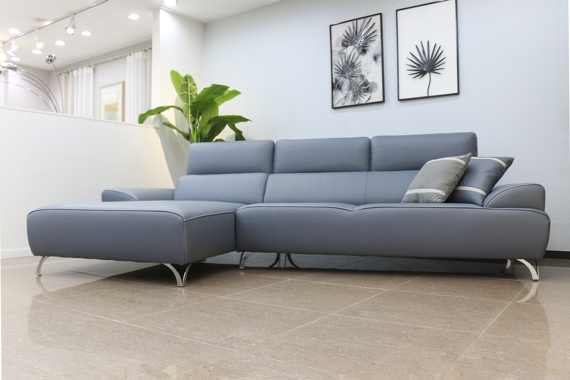 최고급 이태리 소가죽 4인소파, 카우치,일자형 4인용 가죽소파, 오리지널 통가죽소파,코코