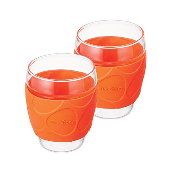 락앤락 까사젠 에그 텀블러 내열유리컵 250ml x2P 오렌지 - 메인 이미지