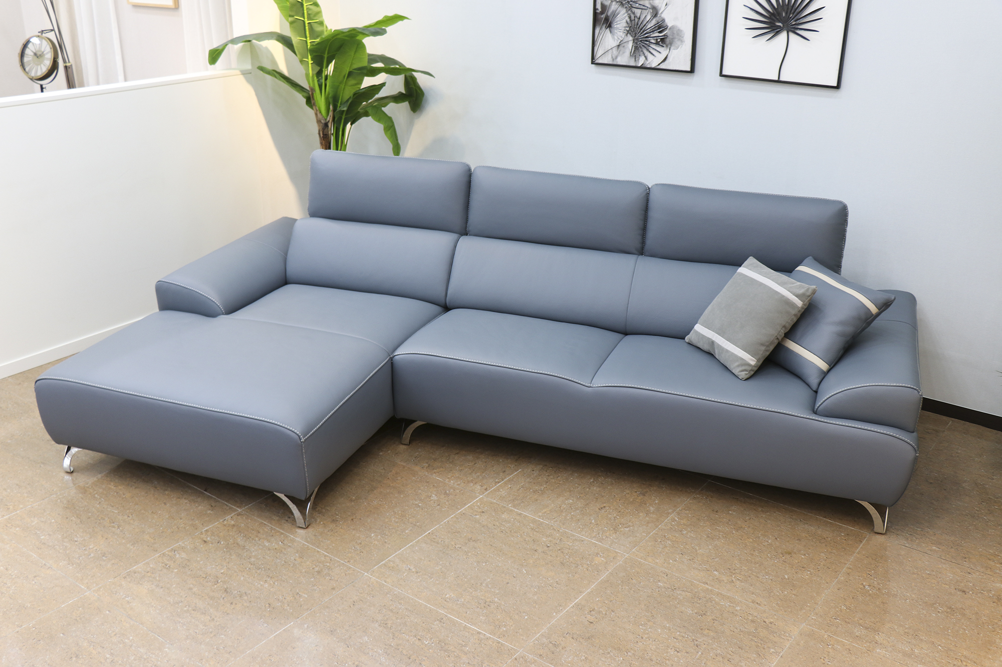 최고급 이태리 소가죽 4인소파, 카우치,일자형 4인용 가죽소파, 오리지널 통가죽소파,코코