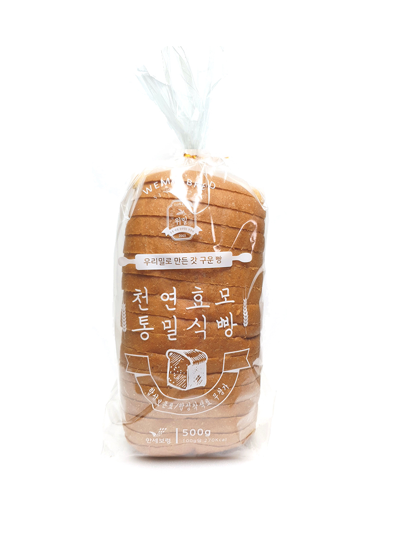 [위밀] 우리밀빵 100% 통밀식빵 500G 통밀빵 통밀베이글 통밀팥빵