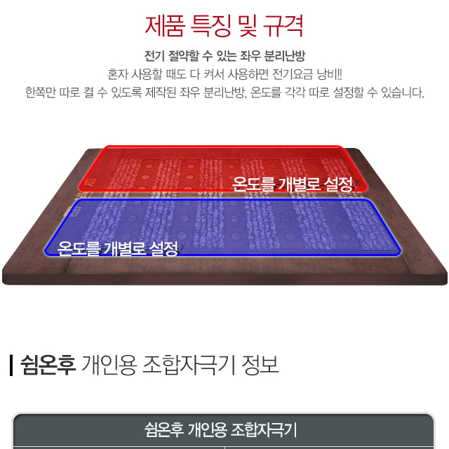 [연말이벤트] 하이리빙 쉼온후 EX분리 온열매트 원적외선 전위치료기 조합자극기 의료기기