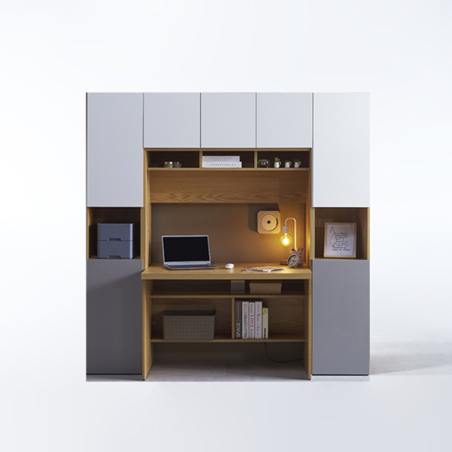 밀리 2000 월플렉스 시스템 수납 책상책장세트 학생방 서재 인테리어 거실장식장