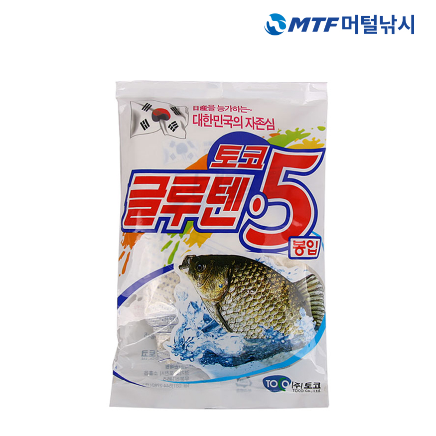 토코 글루텐 5봉입 민물 낚시 떡밥 미끼 - 상품 이미지