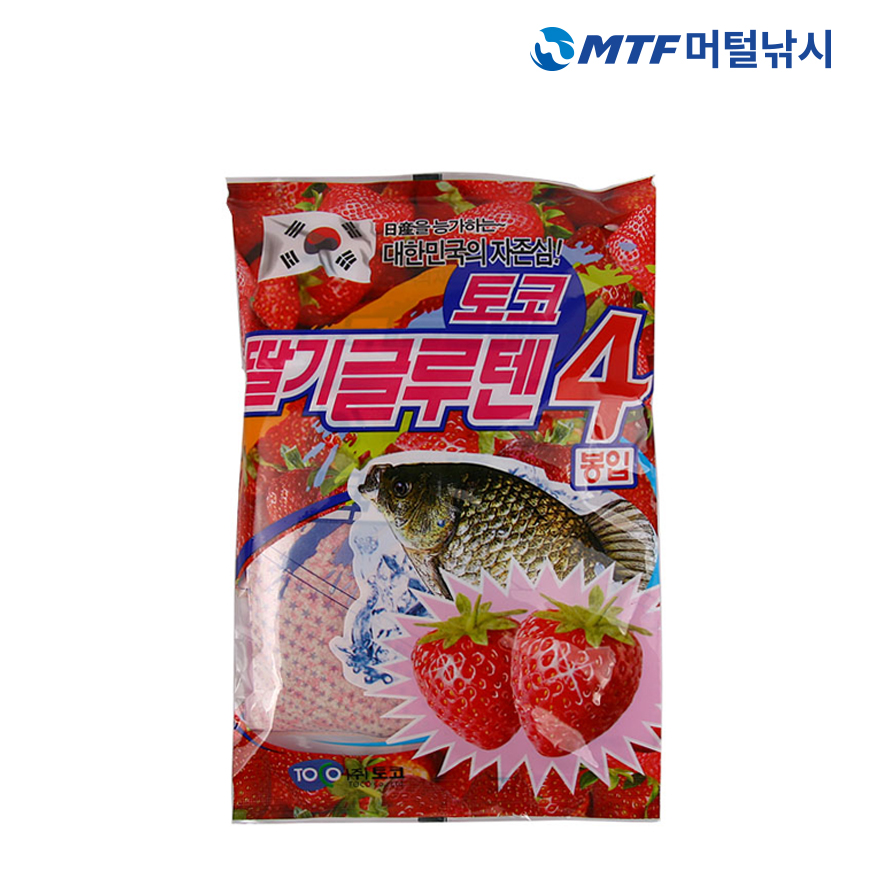 토코 딸기 글루텐 4봉입 민물 낚시 떡밥 미끼 - 상품 이미지