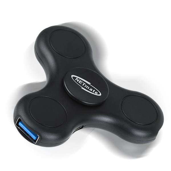 강원전자 넷메이트 USB2.0 스피너 허브 3포트 피젯스피너 블랙 화이트 - 상세 이미지 3