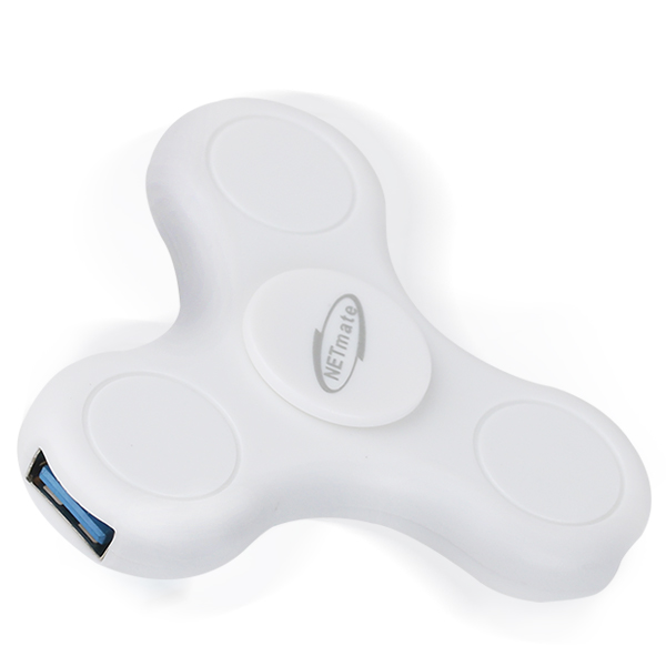 강원전자 넷메이트 USB2.0 스피너 허브 3포트 피젯스피너 블랙 화이트 - 상세 이미지 2
